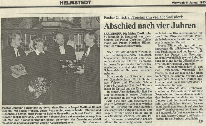 1993 Pastor  Teichmann neu