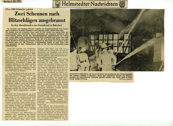 1976 05 08 Frw Feuerwehr Bahrdorf Scheunenbrand Schäfer Schmidtke001.2 jpg
