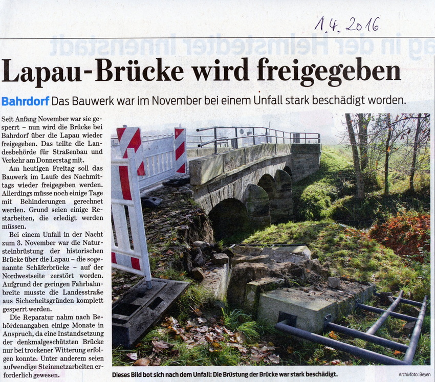 2016 04 01 Lapaubrucke wieder frei001.1