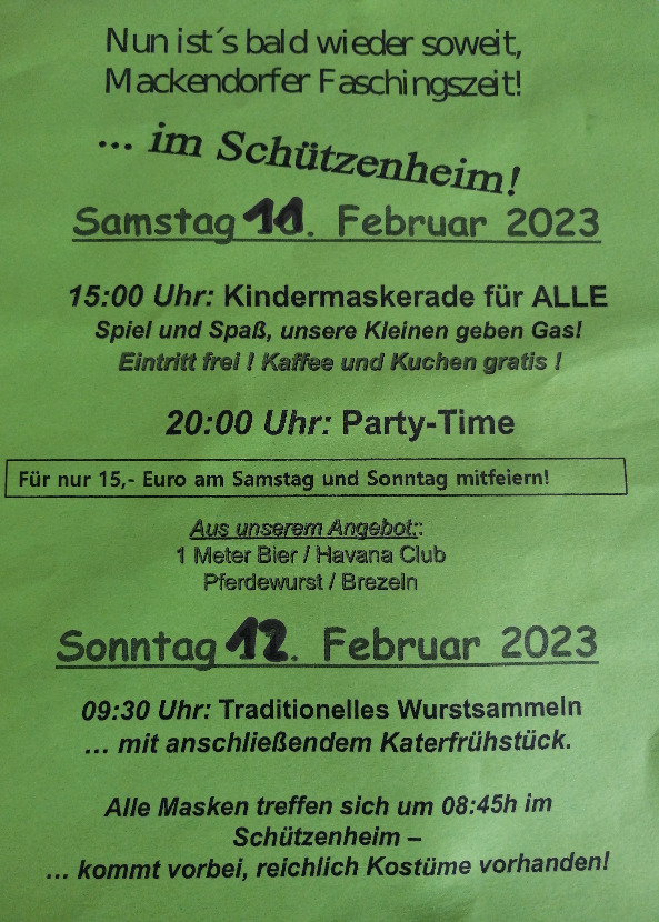 2023 02 11 Fasching in Mackendorf 1