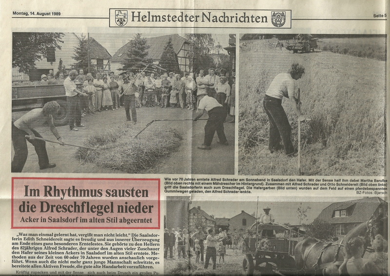 1989 Getreide  Dreschen in Saalsdorf 1neu