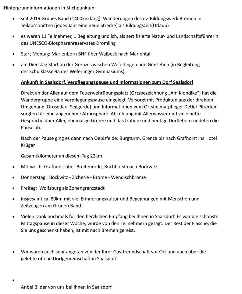 Eine Wandergruppe Grunes Band in Saalsdorf 2 2x