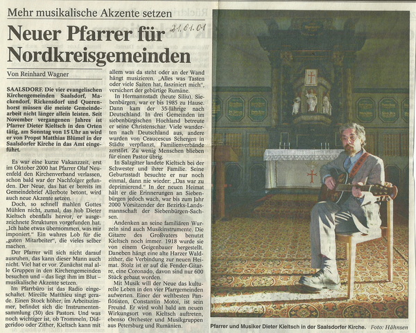 2001 Neuer Pfarrer Dieter Kieltschneu