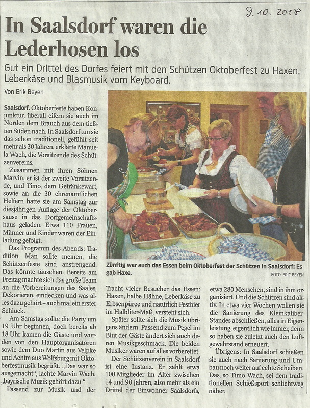 2018 Oktoberfest Schutzenverein neu